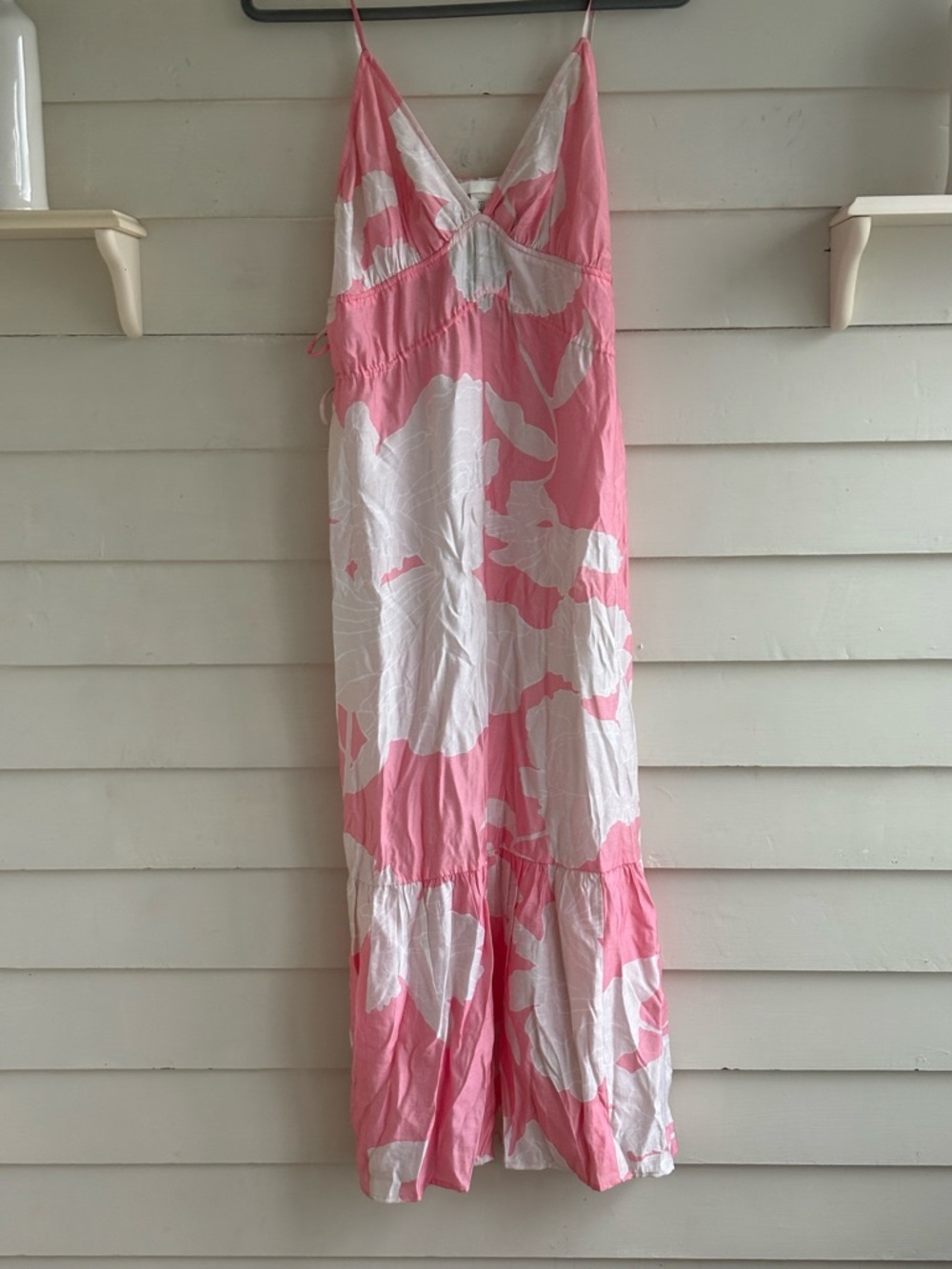 H&M Pink and White Floral Sleeveless Maxi Dress Size Small New With Tag - Picture 2 of 13